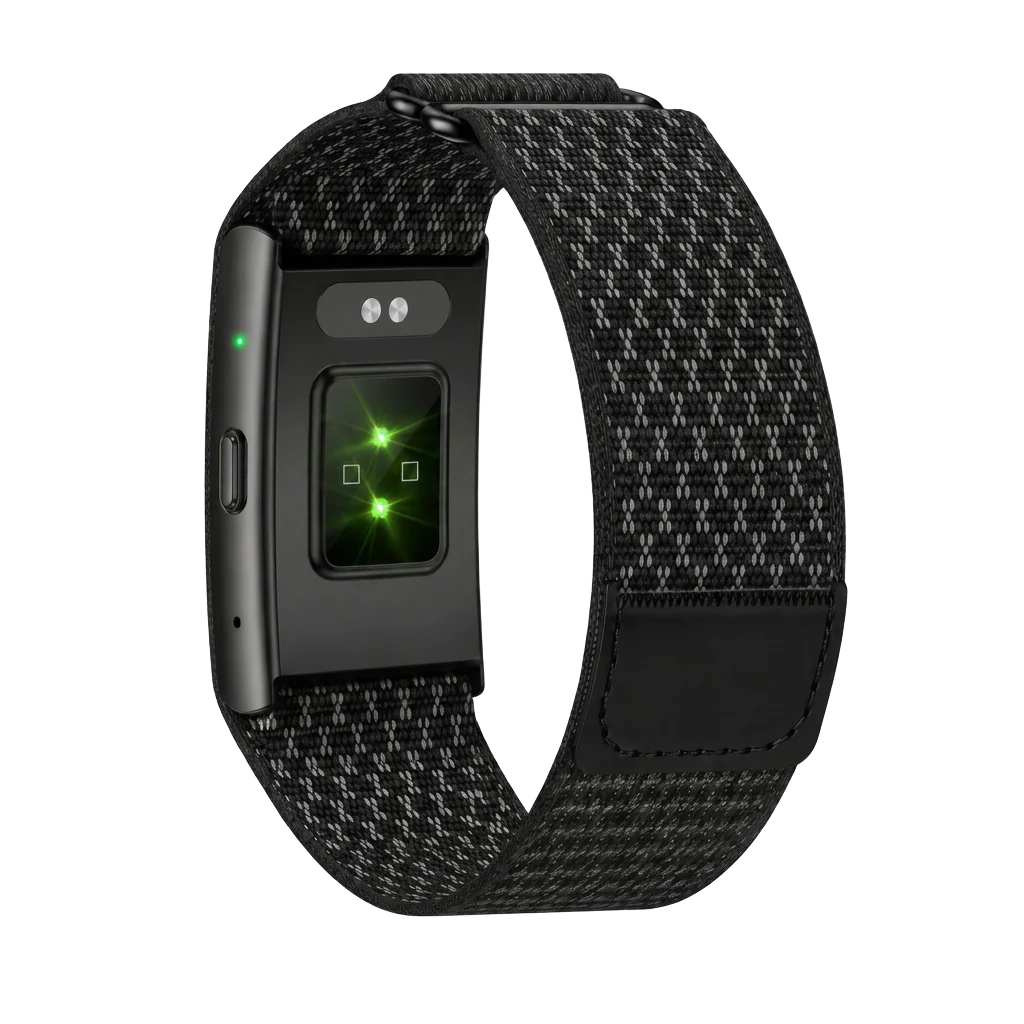 Underside of the OVOA Band showing the rear heart rate sensors and clasp